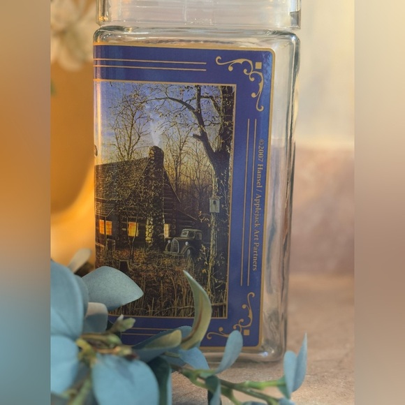 Jim Hansel "Passing Through" Canister Glass 2007 8.25 x 4W With Ducks And Cabin - Picture 5 of 13